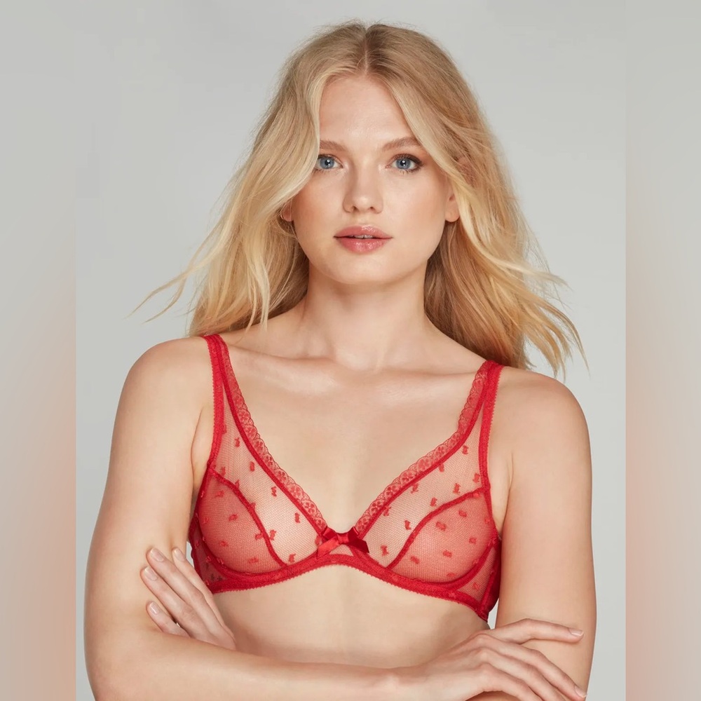 Agent Provocateur Madelina Red Plunge Underwire Bra NWT